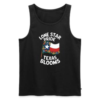 Texas Fleurs sauvages Saison Champs Fleurs Texas - Débardeur bio Premium Homme - noir - Devant - AI Model Male 178 light (178cm)