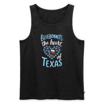 Texas Fleurs sauvages Saison Champs Fleurs Texas - Débardeur bio Premium Homme - noir - Devant - AI Model Male 178 light (178cm)