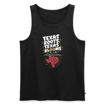 Texas Fleurs sauvages Saison Champs Fleurs Texas - Débardeur bio Premium Homme - noir - Devant - AI Model Male 178 light (178cm)
