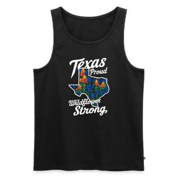 Texas Fleurs sauvages Saison Champs Fleurs Texas - Débardeur bio Premium Homme - noir - Devant - AI Model Male 178 light (178cm)