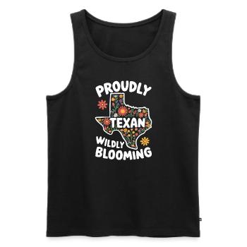 Texas Fleurs sauvages Saison Champs Fleurs Texas - Débardeur bio Premium Homme - noir - Devant - AI Model Male 178 light (178cm)