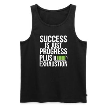 Fortschrittsorientierte Führung und Management für - Männer Premium Bio Tank Top - Schwarz - Vorne - AI Model Male 178 light (178cm)