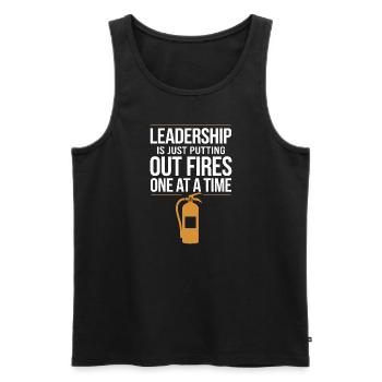 Fortschrittsorientierte Führung und Management für - Männer Premium Bio Tank Top - Schwarz - Vorne - AI Model Male 178 light (178cm)