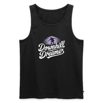 Skater Life : Longboard de descente et street - Débardeur bio Premium Homme - noir - Devant - AI Model Male 178 light (178cm)