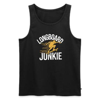 Skater Life : Longboard de descente et street - Débardeur bio Premium Homme - noir - Devant - AI Model Male 178 light (178cm)