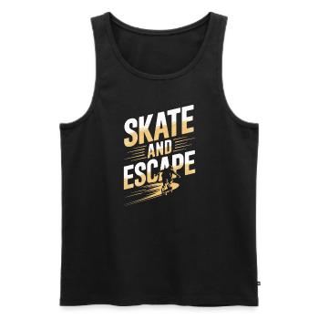 Skater Life : Longboard de descente et street - Débardeur bio Premium Homme - noir - Devant - AI Model Male 178 light (178cm)
