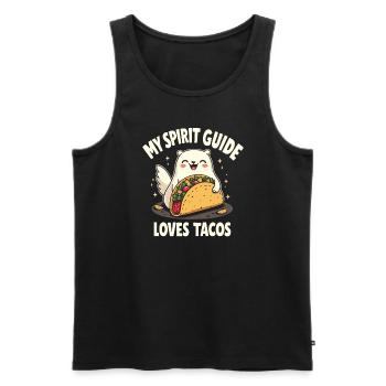 Spiritual journey with inner wisdom and - Men's Premium Organic Tank Top - black - Front - AI Model Male 178 light (178cm)