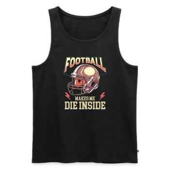 American Football Enthusiast Mit Teamgeist Und - Männer Premium Bio Tank Top - Schwarz - Vorne - Michal (187cm)
