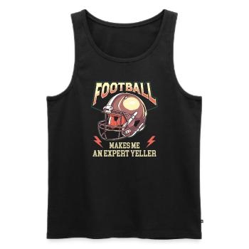 American Football Enthusiast Mit Teamgeist Und - Männer Premium Bio Tank Top - Schwarz - Vorne - Michal (187cm)