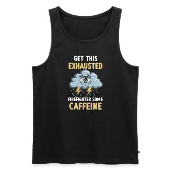 Exhaustion and burnout firefighter heroes - Men's Premium Organic Tank Top - black - Front - AI Model Male 178 light (178cm)
