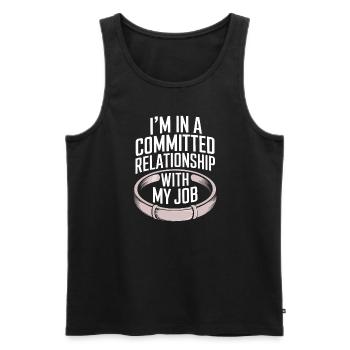 Ambitious goals and hustle culture - Men's Premium Organic Tank Top - black - Front - AI Model Male 178 light (178cm)