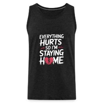 Introversion Alternative style Emotional - Men's Premium Organic Tank Top - charcoal grey - Front - Alexander (188cm)