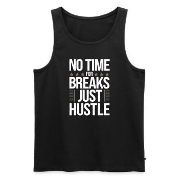 Agitation entrepreneuriale et bourreau de travail en affaires - Débardeur bio Premium Homme - noir - Devant - AI Model Male 178 light (178cm)