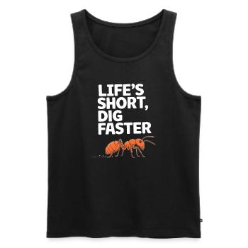Explorez le monde fascinant de l’élevage des fourmis avec - Débardeur bio Premium Homme - noir - Devant - Michal (187cm)