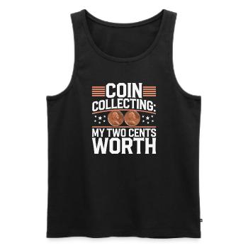 Coin Collector Coin Collection Numismatic History - Men's Premium Organic Tank Top - black - Front - Michal (187cm)