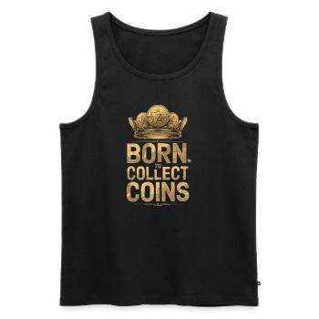 Coin Collector Coin Collection Numismatic History - Men's Premium Organic Tank Top - black - Front - AI Model Male 178 light (178cm)