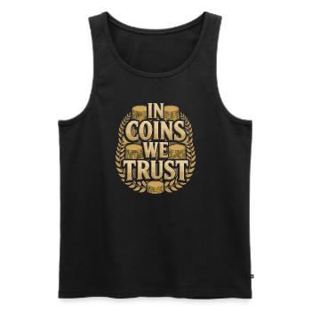 Coin Collector Coin Collection Numismatic History - Men's Premium Organic Tank Top - black - Front - AI Model Male 178 light (178cm)