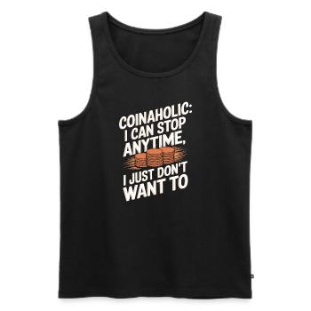 Coin Collector Coin Collection Numismatic History - Men's Premium Organic Tank Top - black - Front - AI Model Male 178 light (178cm)