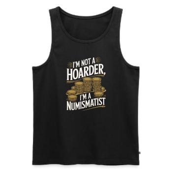Coin Collector Coin Collection Numismatic History - Männer Premium Bio Tank Top - Schwarz - Vorne - AI Model Male 178 light (178cm)