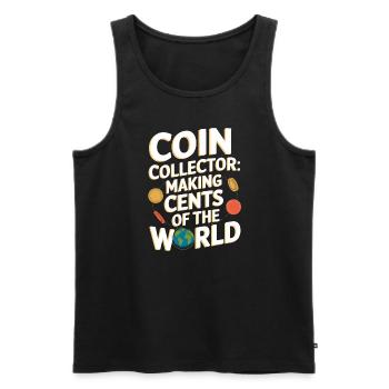 Coin Collector Coin Collection Numismatic History - Men's Premium Organic Tank Top - black - Front - Michal (187cm)