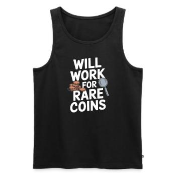 Coin Collector Coin Collection Numismatic History - Men's Premium Organic Tank Top - black - Front - Michal (187cm)
