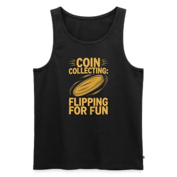 Coin Collector Coin Collection Numismatic History - Men's Premium Organic Tank Top - black - Front - Michal (187cm)