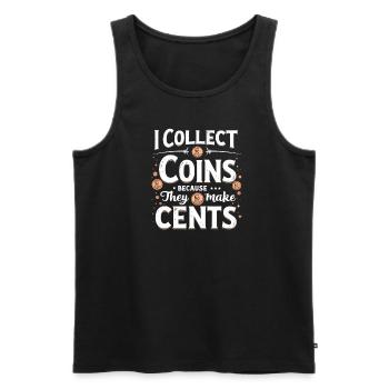 Coin Collector Coin Collection Numismatic History - Men's Premium Organic Tank Top - black - Front - Michal (187cm)