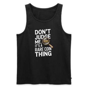 Coin Collector Coin Collection Numismatic History - Men's Premium Organic Tank Top - black - Front - AI Model Male 178 light (178cm)