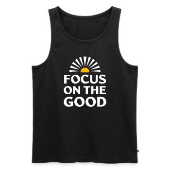 Harness Positivity And Mental Well-Being Through - Männer Premium Bio Tank Top - Schwarz - Vorne - AI Model Male 178 light (178cm)