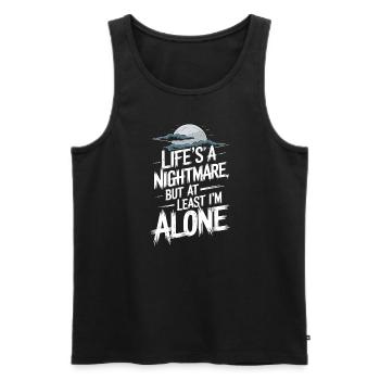 Introversion Style alternatif Émotionnel - Débardeur bio Premium Homme - noir - Devant - AI Model Male 178 light (178cm)