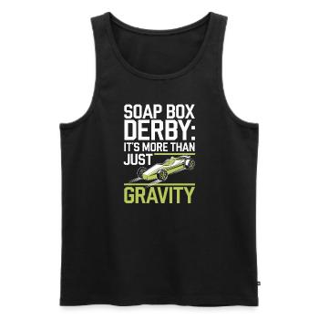 Boîte à savon alimentée par gravité Soap Box Racing Adventure pour le bricolage - Débardeur bio Premium Homme - noir - Devant - AI Model Male 178 light (178cm)