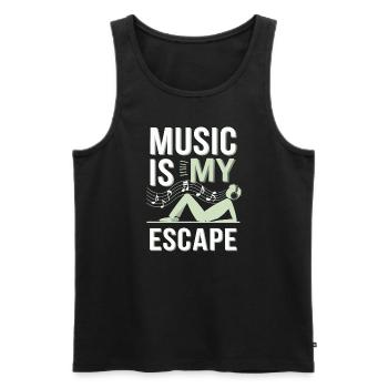 Chill Vibes Amateur de musique décontractée Relaxante - Débardeur bio Premium Homme - noir - Devant - AI Model Male 178 light (178cm)