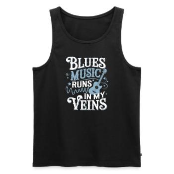 Soulful Tunes for Blues Lovers Embrace the Rhythms - Men's Premium Organic Tank Top - black - Front - AI Model Male 178 light (178cm)