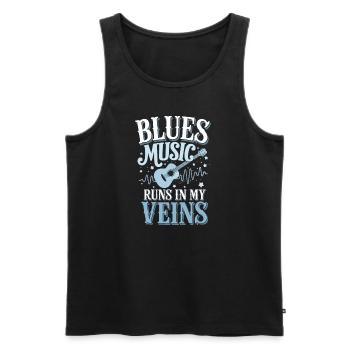 Soulful Tunes for Blues Lovers Embrace the Rhythms - Men's Premium Organic Tank Top - black - Front - AI Model Male 178 light (178cm)