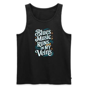 Soulful Tunes for Blues Lovers Embrace the Rhythms - Men's Premium Organic Tank Top - black - Front - AI Model Male 178 light (178cm)