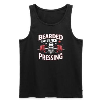 Beard Gains Fitness Enthusiast With Beard and - Men's Premium Organic Tank Top - black - Front - AI Model Male 178 light (178cm)