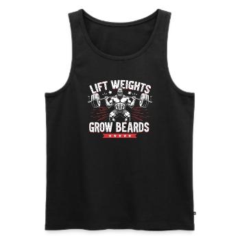 Beard Gains Fitness Enthusiast With Beard and - Men's Premium Organic Tank Top - black - Front - AI Model Male 178 light (178cm)