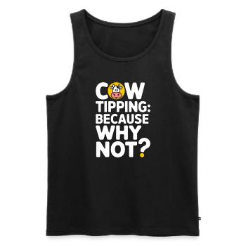 Funny Cow Tipping Joke for Farm Enthusiasts and - Men's Premium Organic Tank Top - black - Front - AI Model Male 178 light (178cm)