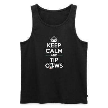Funny Cow Tipping Joke for Farm Enthusiasts and - Men's Premium Organic Tank Top - black - Front - AI Model Male 178 light (178cm)