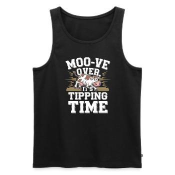 Funny Cow Tipping Joke for Farm Enthusiasts and - Men's Premium Organic Tank Top - black - Front - AI Model Male 178 light (178cm)