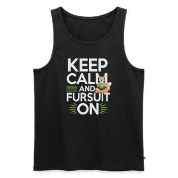 Furry Fandom Enthusiast Cosplay Fun and Fursuiting - Männer Premium Bio Tank Top - Schwarz - Vorne - AI Model Male 178 light (178cm)
