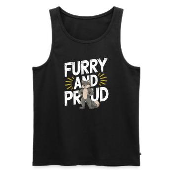 Furry Fandom Enthusiast Cosplay Fun and Fursuiting - Männer Premium Bio Tank Top - Schwarz - Vorne - AI Model Male 178 light (178cm)
