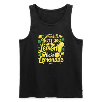 Refreshing Lemonade Vibes: Perfect for Lemonade - Men's Premium Organic Tank Top - black - Front - AI Model Male 178 light (178cm)