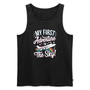 My First Plane Ride First Time Flying Adventure - Männer Premium Bio Tank Top - Schwarz - Vorne - AI Model Male 178 light (178cm)