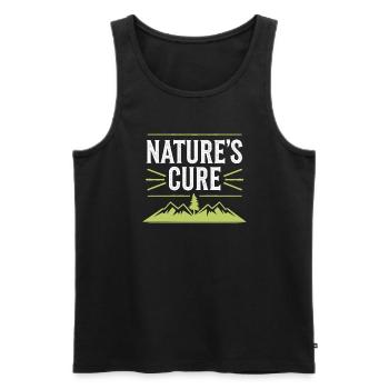 Guérison de la nature et bien-être grâce à - Débardeur bio Premium Homme - noir - Devant - Michal (187cm)