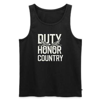 Honor Veterans Day with Patriotism and Military - Männer Premium Bio Tank Top - Schwarz - Vorne - AI Model Male 178 light (178cm)