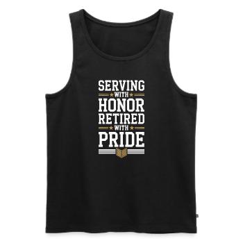 Honor Veterans Day with Patriotism and Military - Men's Premium Organic Tank Top - black - Front - AI Model Male 178 light (178cm)