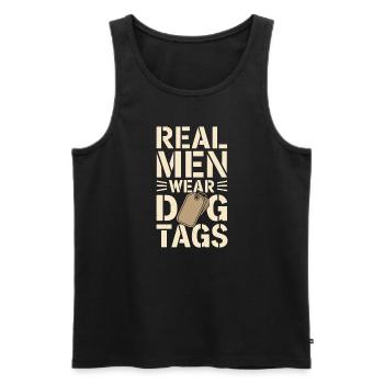 Honor Veterans Day with Patriotism and Military - Men's Premium Organic Tank Top - black - Front - AI Model Male 178 light (178cm)
