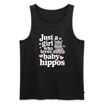 Adorable bébé hippopotame oeuvre pour les amateurs d’hippopotames - Débardeur bio Premium Homme - noir - Devant - AI Model Male 178 light (178cm)
