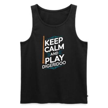 Didgeridoo Player Embracing Aboriginal Instrument - Männer Premium Bio Tank Top - Schwarz - Vorne - AI Model Male 178 light (178cm)